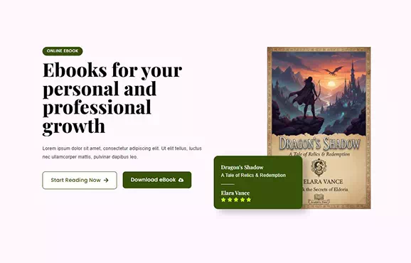 Free Ebook Banner Elementor Template for Online Store