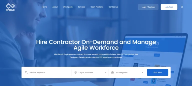 Xperlo Job Portal Homepage Built With Elementor