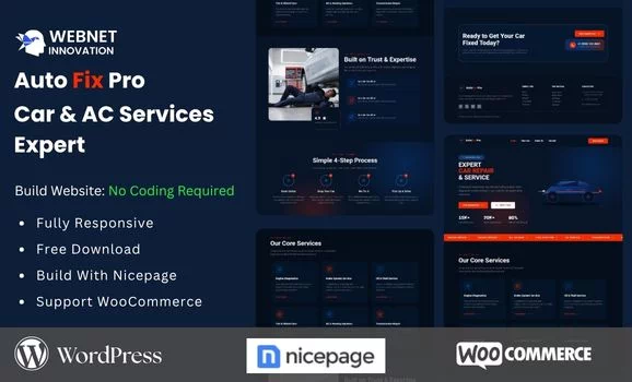 A Fully Responsive Car & AC Services Template Built for Nicepage