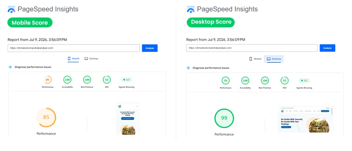 google page speed score mobile desktop1.0 1